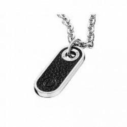 Collier Homme Police Argent et Noir PJ25518PSS01