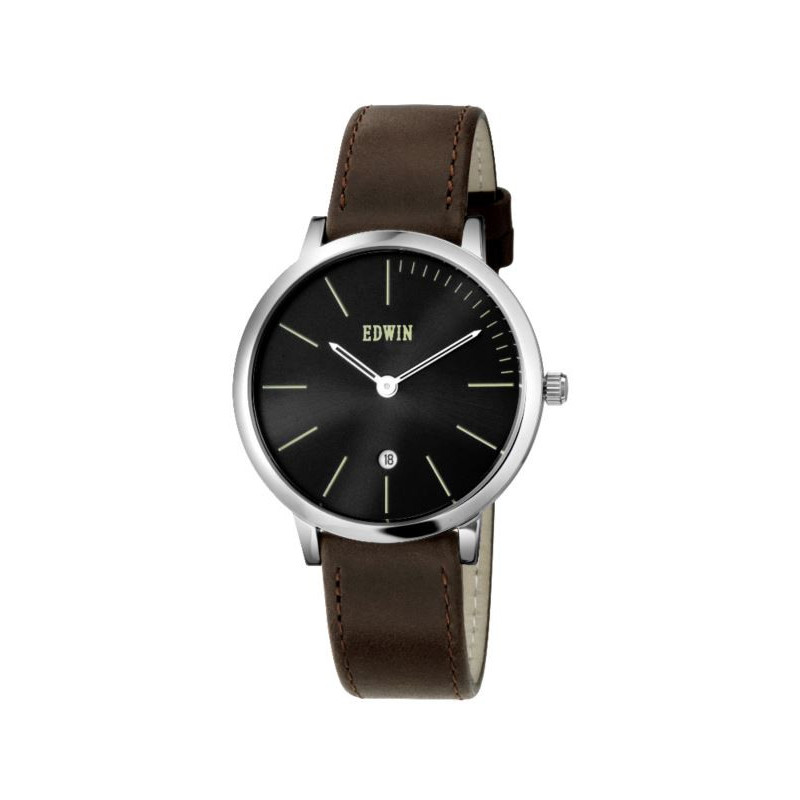 Montre homme EDWIN cuir chocolat EW1G015L0034