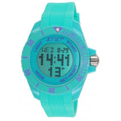 Montre digital silicone bleu-vert JET SET J93491-22