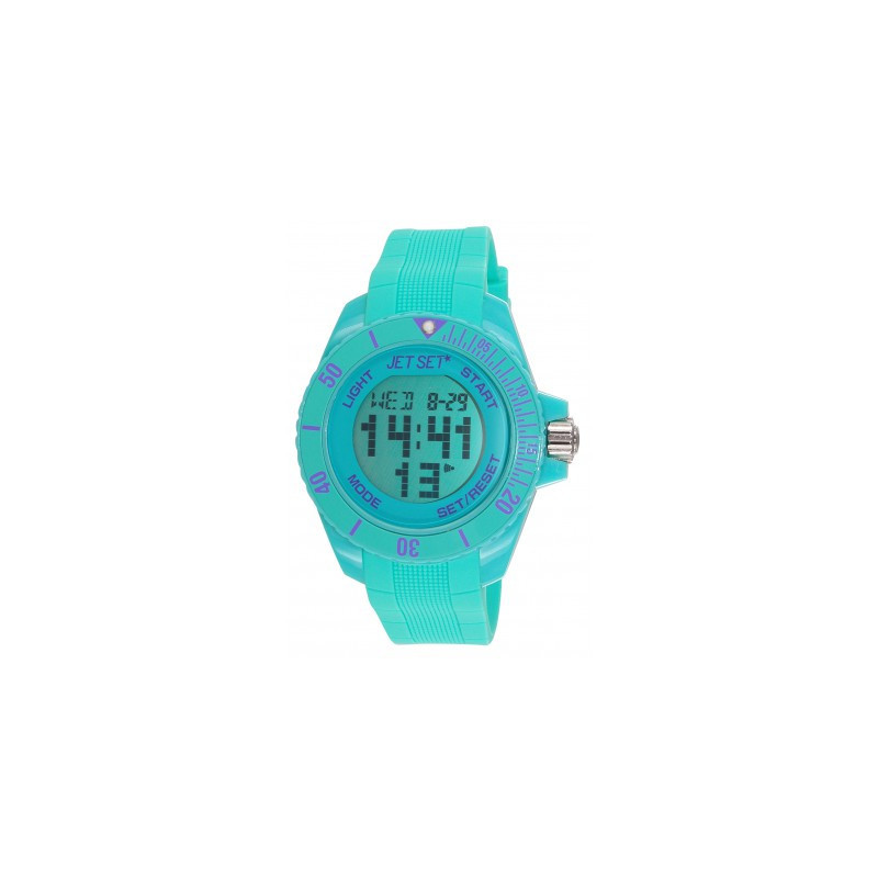 Montre digital silicone bleu-vert JET SET J93491-22