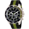 Montre homme tissu bicolore noir-vert JET SET J21203-16